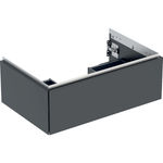 Mueble bajo Geberit ONE para lavabo, con un cajón: Ancho de lavabo=75cm, Negro / Cubierto mate